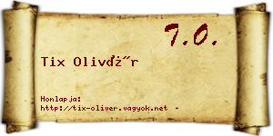 Tix Olivér névjegykártya