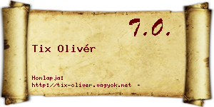Tix Olivér névjegykártya